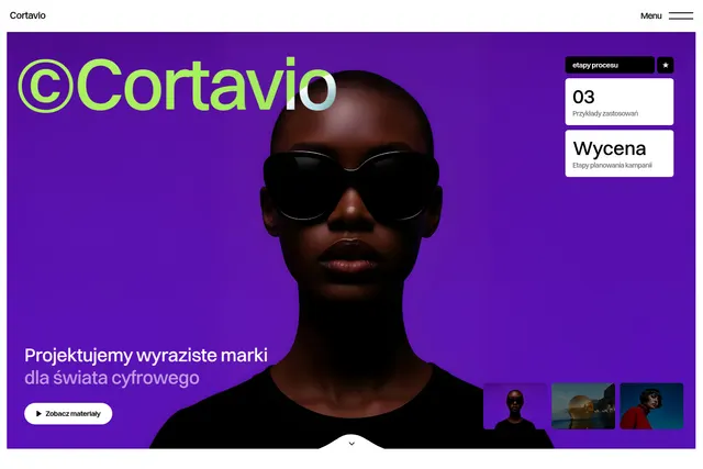 Rzeczywisty widok strony Cortavio Studio — cortaviostudio.pl