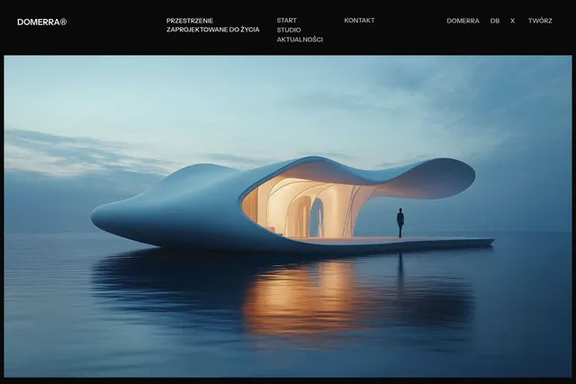 Rzeczywisty widok strony Domerra Architektura — domerraarchitektura.pl